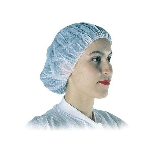 Disposable Bouffant Cap, Blue 21″ or 24″ Inch