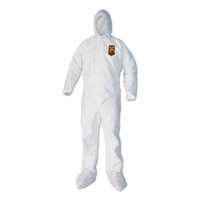 KleenGuard A40 Elastic-Cuff, Ankle, Hood & Boot Coveralls, White, 2X-Large, 25/Carton (44335)